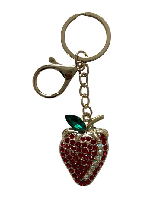UP Crystal Collections Accessories - Gold Strawberry Crystal Keychain